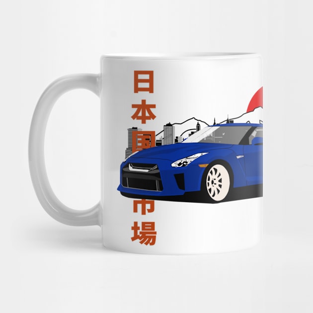 Blue Nissan GT-R r35 JDM Style by Rebellion Store